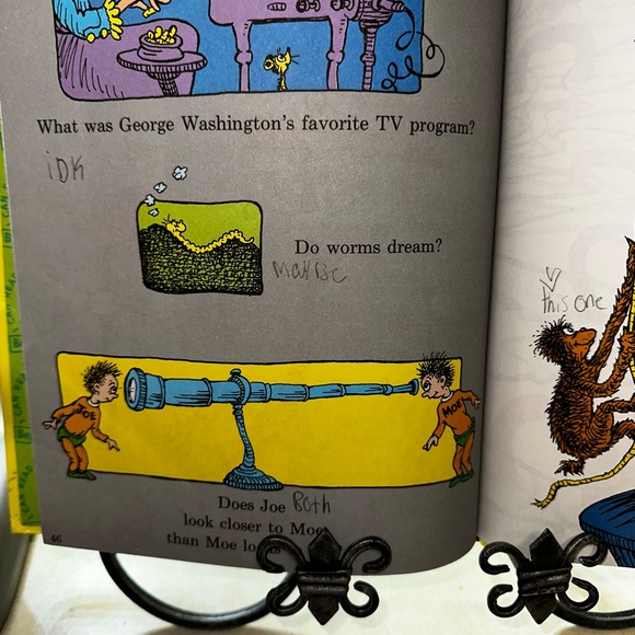 BANNED Cat in the hat The Cat Quizzer book with pencil and marker writing in it - Picture 5 of 10